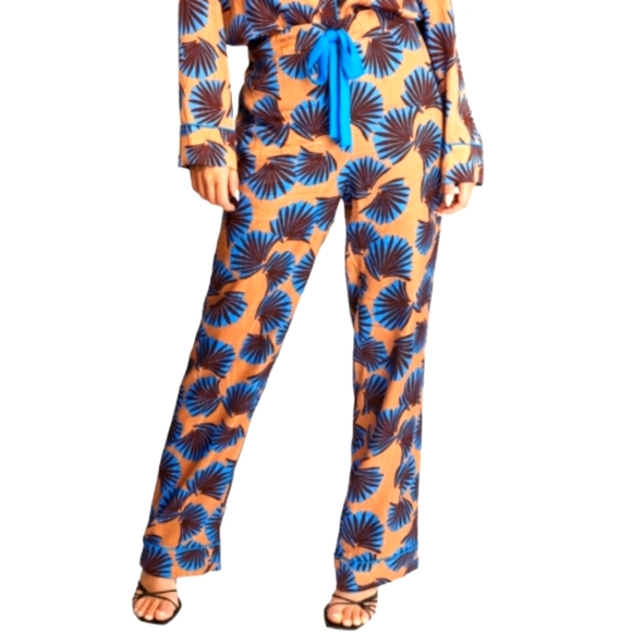 Diane Von Furstenberg Pants - NEW Diane Von Furstenberg’s Fan Print Veronica Trousers 12